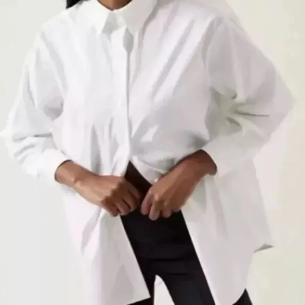 Athleta 882549-01 Women's Size LARGE White Oversized Button-Up Poplin Top Blouse - Picture 7 of 10